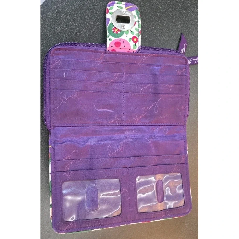 Vera Bradley Wallet‎ Viva La Vera Full Size Twist Lock Purple Lined ID Holder - Picture 3 of 7